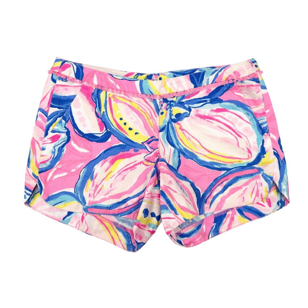 Lilly Pulitzer Shorts Size 0 Adie Preppy Coastal Floral Multicolor Pink Blue